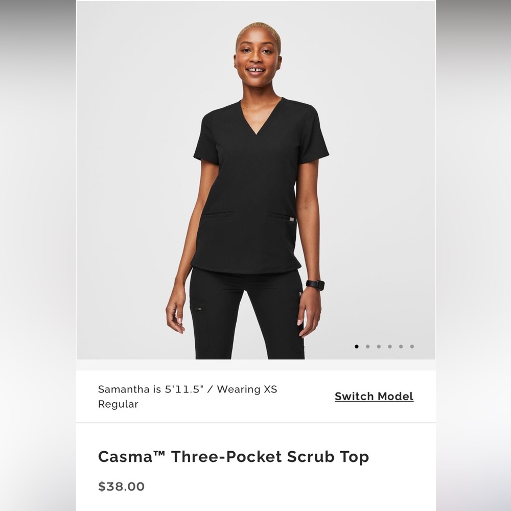 Figs Casma ™️ Black Scrub Top Women’s Size: Small